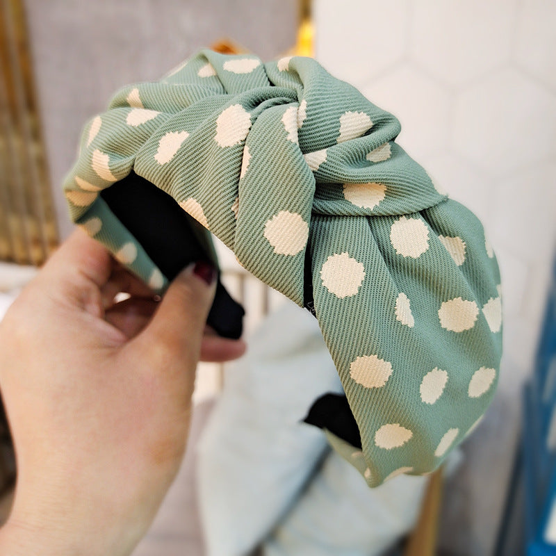 Wholesale Wide Edge Fabric Polka Dot Headband